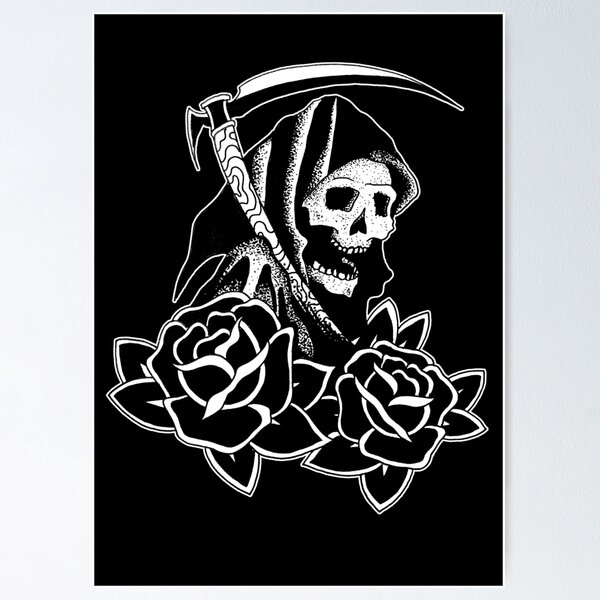 Artikel-Vorschau von Traditionelles Tattoo Sensenmann Tod, designt und verkauft von Big Flat Films.