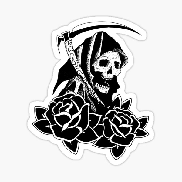 Artikel-Vorschau von Traditionelles Tattoo Sensenmann Tod, designt und verkauft von Big Flat Films.