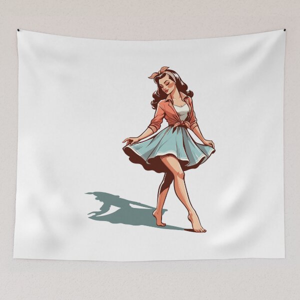 Item preview, Rockabilly style outfit woman barefoot retro gift designed and sold by Pineapple-Tree.