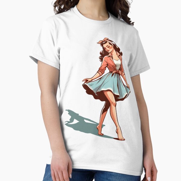 Item preview, Rockabilly style outfit woman barefoot retro gift designed and sold by Pineapple-Tree.