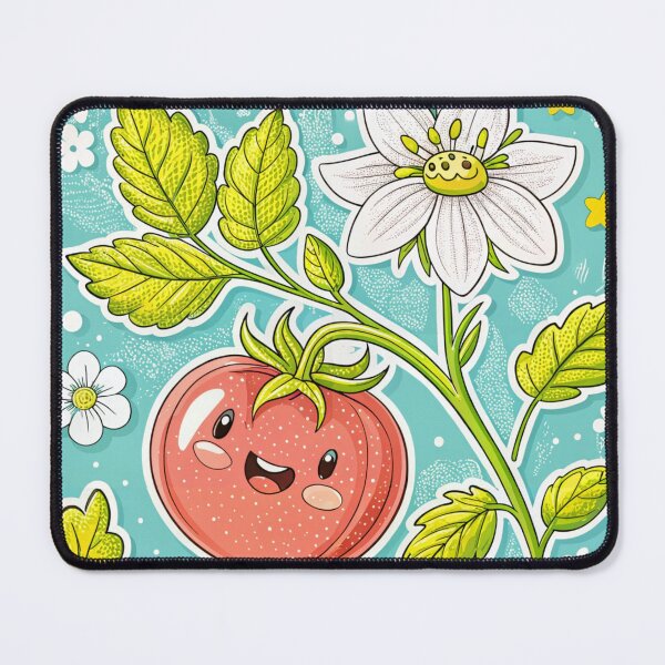 Item preview, Ripe Red Tomato with Blooming Tomato Flower designed and sold by WinusYTS.