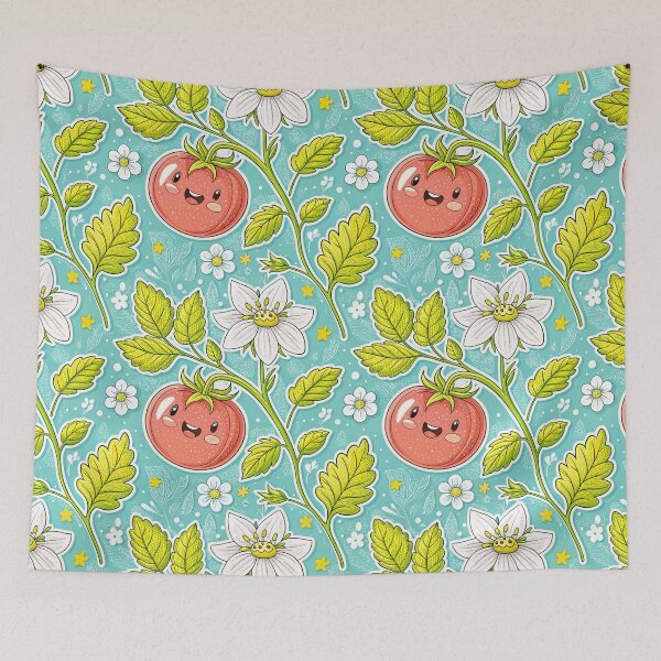 Item preview, Ripe Red Tomato with Blooming Tomato Flower designed and sold by WinusYTS.