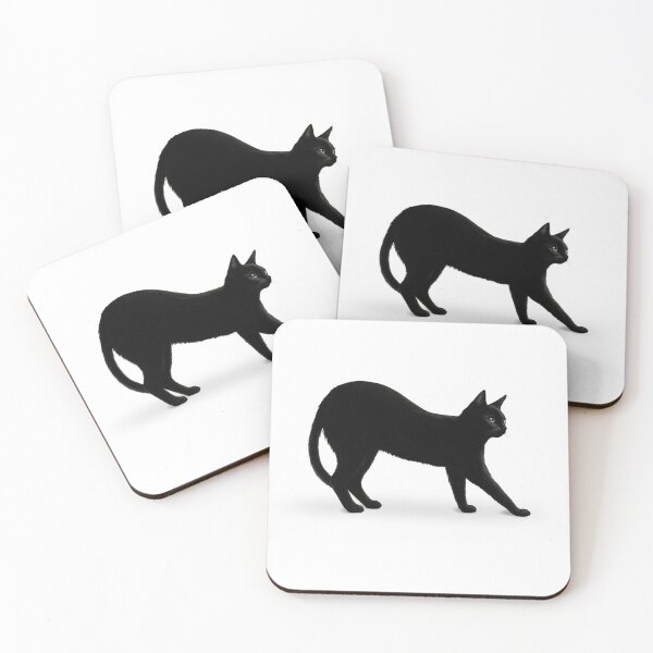 Item preview, Minimalist Black Cat Yoga Stretch T-Shirt designed and sold by Doug0276.