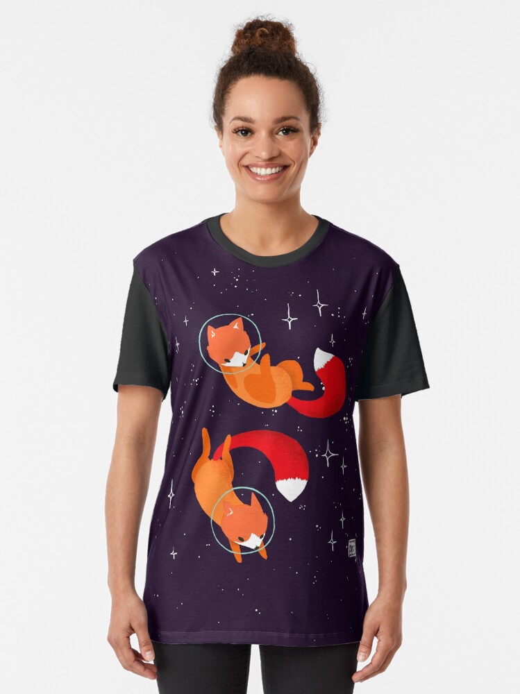Thumbnail 2 of 5, Graphic T-Shirt, Space Foxes designed and sold by Vierkant.