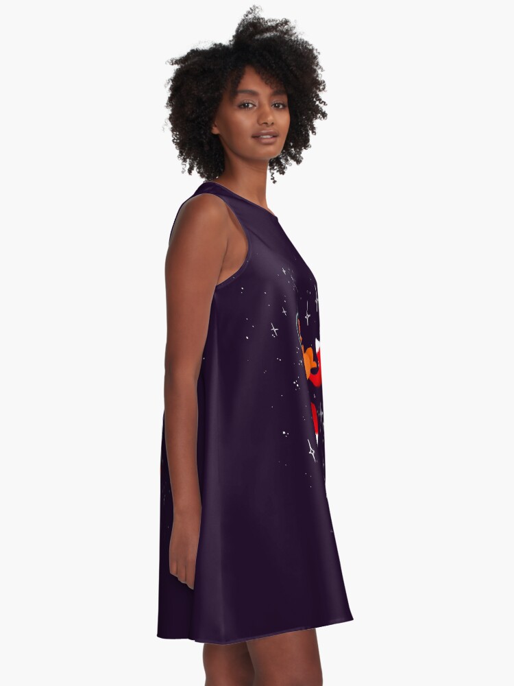 Thumbnail 2 of 4, A-Line Dress, Space Foxes designed and sold by Vierkant.