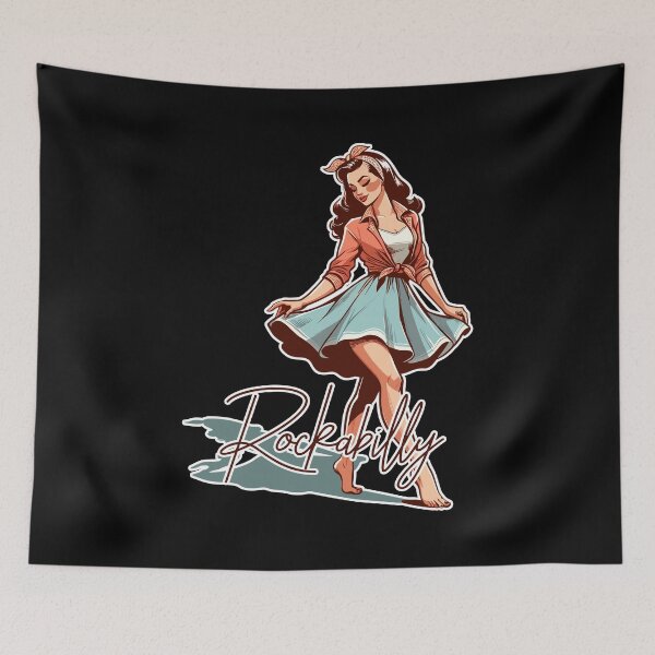 Item preview, Rockabilly style outfit woman barefoot retro gift designed and sold by Pineapple-Tree.