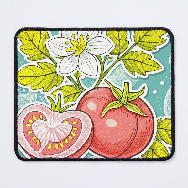 Item preview, Ripe Red Tomato with Blooming Flower and Halved Tomato designed and sold by WinusYTS.