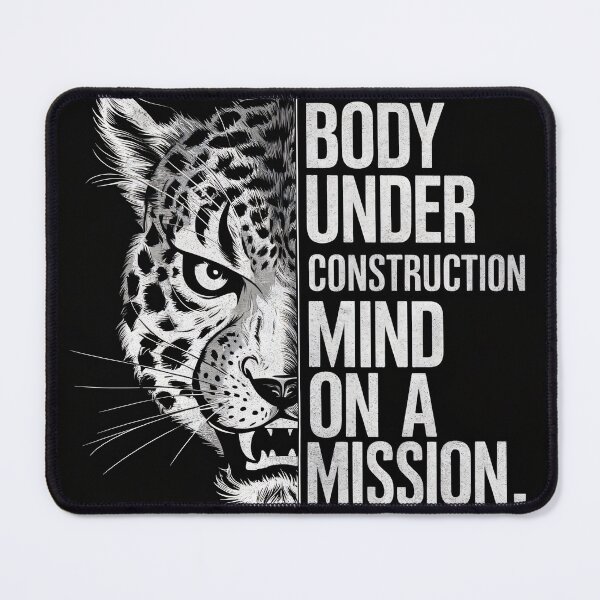 Item preview, Fierce Gym Motivation – Body Under Construction, Mind on a Mission designed and sold by Trend Pixel Co..