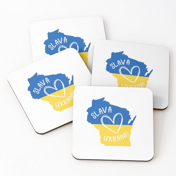Item preview, Slava Ukraini Wisconsin Supports Ukraine Heart designed and sold by rosaliemillen.