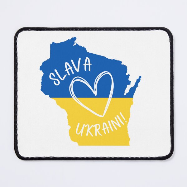 Item preview, Slava Ukraini Wisconsin Supports Ukraine Heart designed and sold by rosaliemillen.