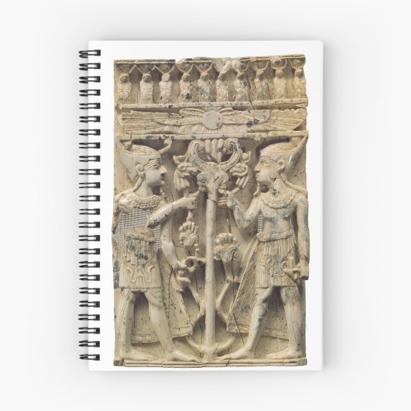 Item preview, Furniture plaque with two Egyptianizing figures and a volute tree  ca. 9th–8th century BCE designed and sold by botanicalworks.