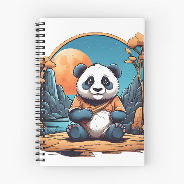 Item preview, cute panda watching moon designed and sold by Karaz's Animal Kingdom.