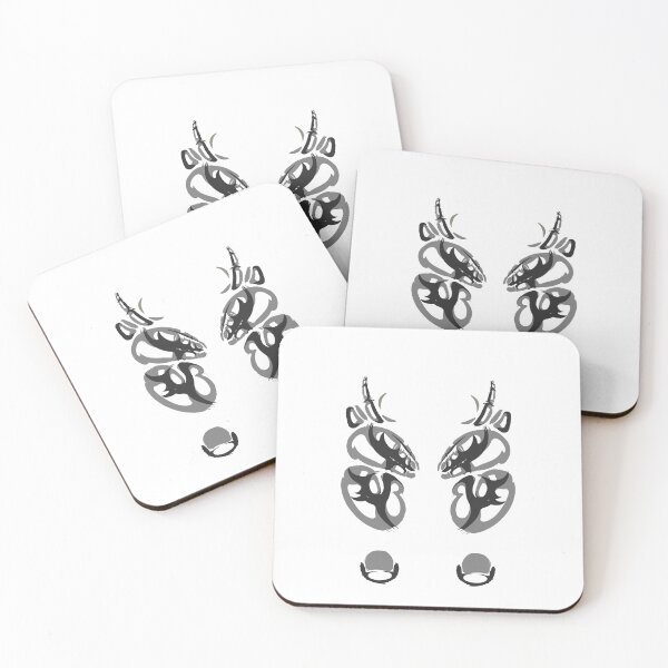 Item preview, Deer spirit hidden in the hoof line work v2 ink blot designed and sold by Allhandsgraphics.