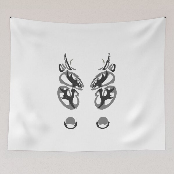 Item preview, Deer spirit hidden in the hoof line work v2 ink blot designed and sold by Allhandsgraphics.