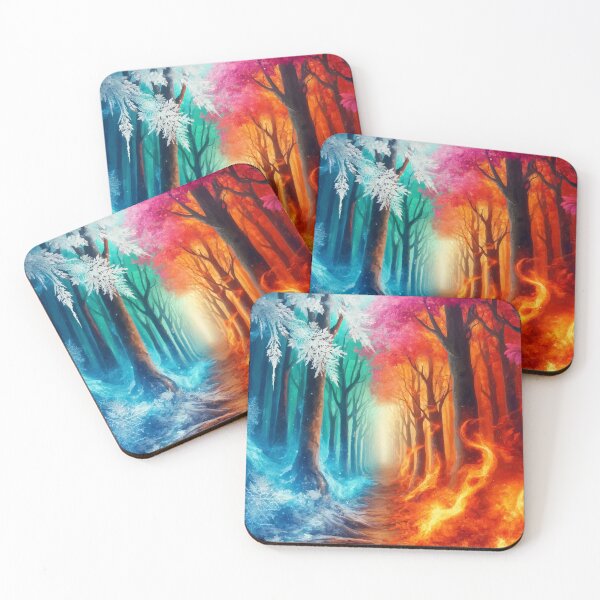Item preview, The Eternal Balance: Fire & Ice Forest  designed and sold by AbstractAnom.