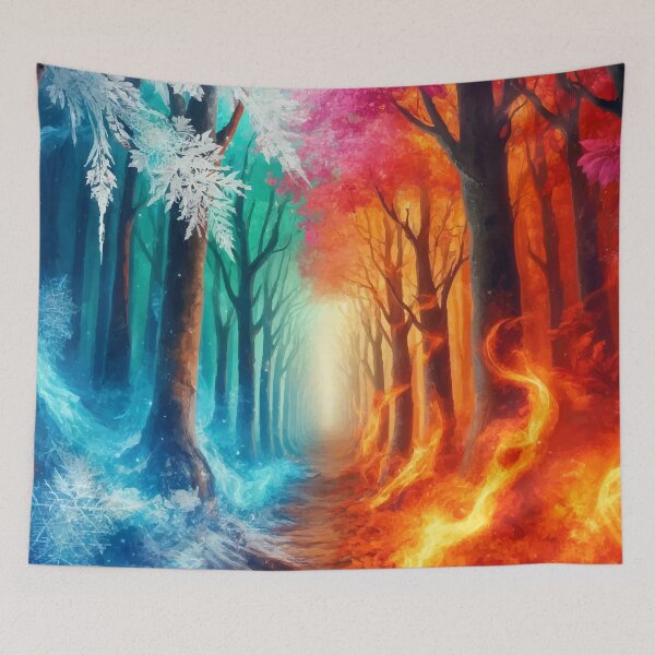Item preview, The Eternal Balance: Fire & Ice Forest  designed and sold by AbstractAnom.