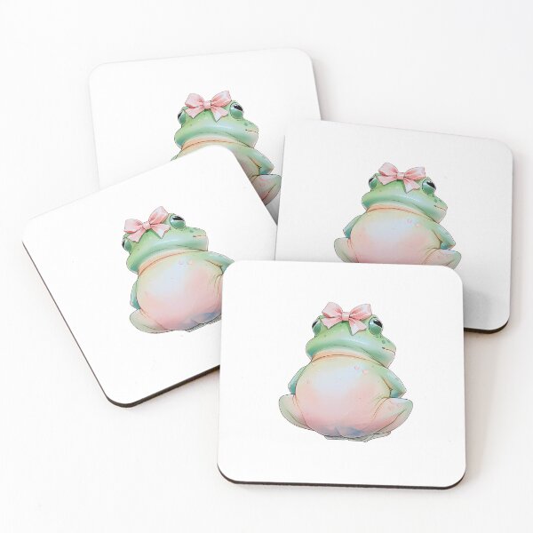 Item preview, Kawaii Frog with Bow, Frog Butt - Adorable Pastel Aesthetic Sticker designed and sold by KateVil.