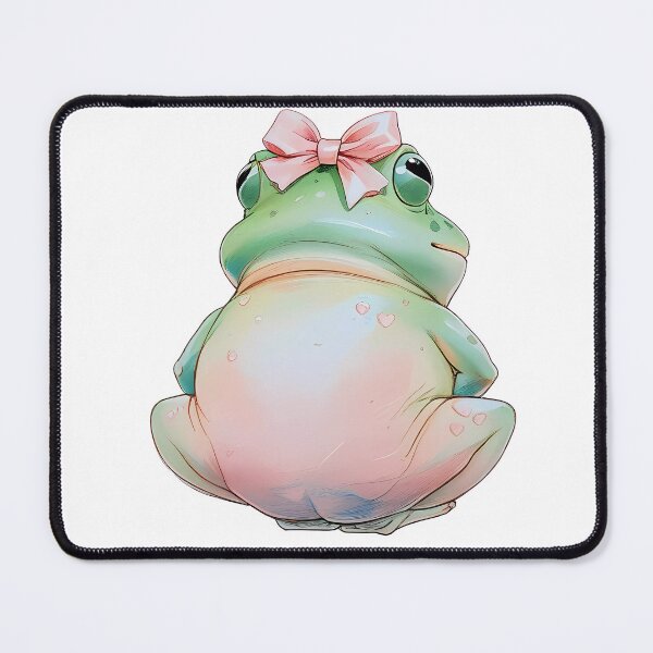Item preview, Kawaii Frog with Bow, Frog Butt - Adorable Pastel Aesthetic Sticker designed and sold by KateVil.