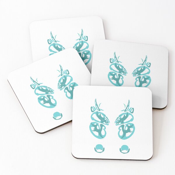Item preview, Deer spirit hidden in the hoof line work v2 ink blot blue designed and sold by Allhandsgraphics.