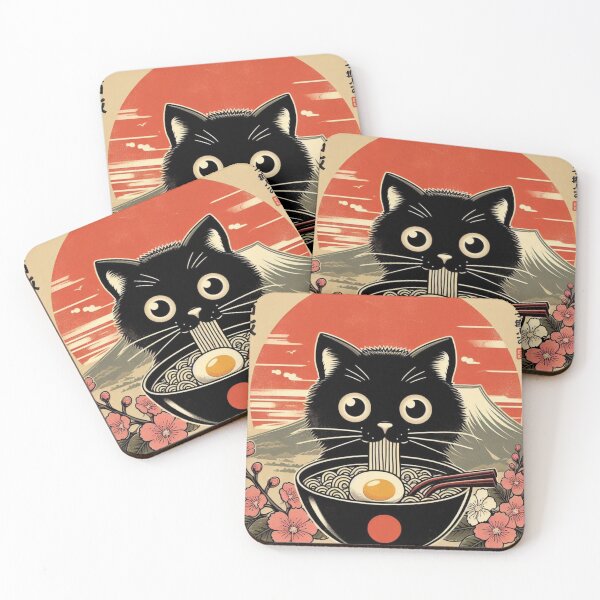 Item preview, Vintage Japanese Black Cat Ramen designed and sold by PrintHorizonD.