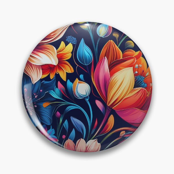 Artikelvorschau, Lebendige Blumenfantasie – Botanisches Kunstmuster entworfen und verkauft von M22--.