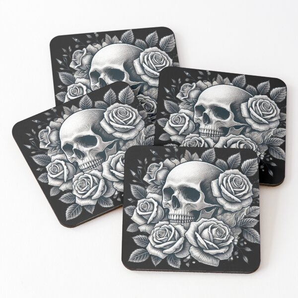 Item preview, Gothic Skull & Roses – Vintage Tattoo Art designed and sold by Jomfy-Comfy.