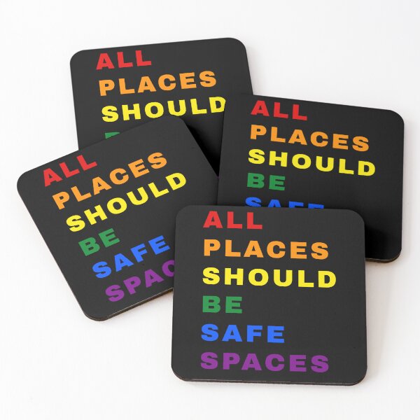 Item preview, Rainbow LGBTQ Lesbian Gay Bisexual Trans  Queer All Places Should Be Safe Spaces designed and sold by House Sparrow.