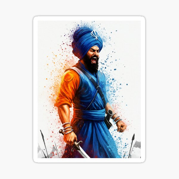 Item preview, Fearless Sikh Warrior - Battle-Ready Khalsa Art designed and sold by Hsingh13.