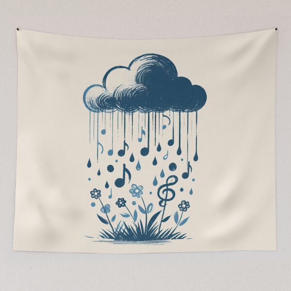 Item preview, Melodic Rain: Music Blooms from the Sk designed and sold by Slick-Waffles.