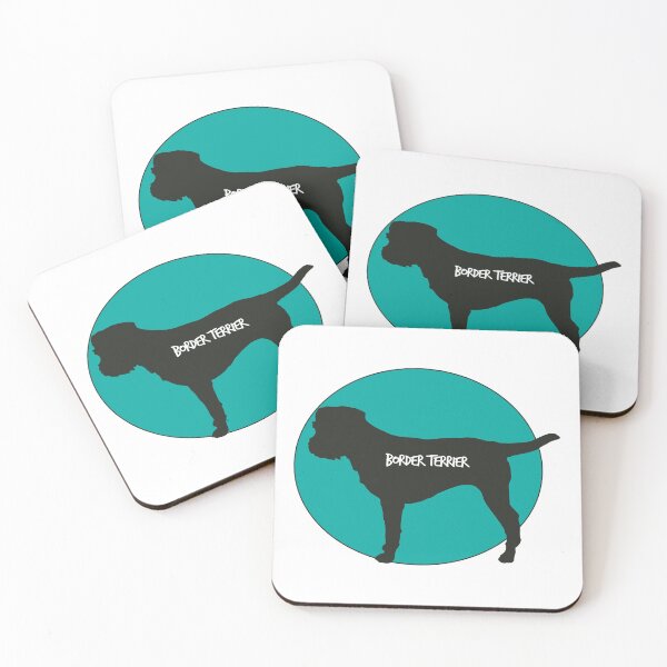 Item preview, Border Terrier Dog Silhouette - Green Background with White Text designed and sold by MoePark.