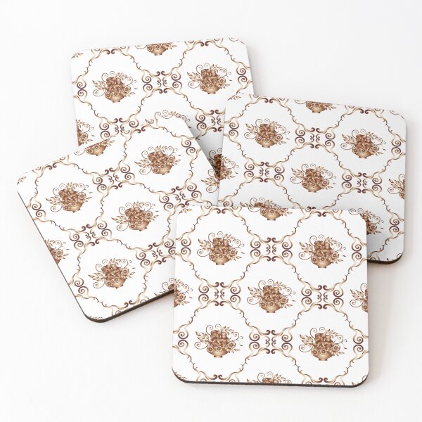 Item preview, Victorian style, brown floral pattern, white background. Seamless floral pattern-133. designed and sold by Natalya Alexandrou.