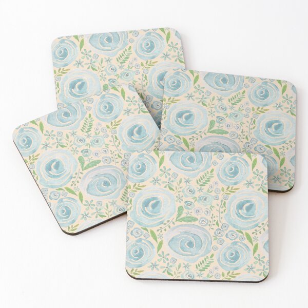 Item preview, Roses - Muted blue and green designed and sold by WendyVon.