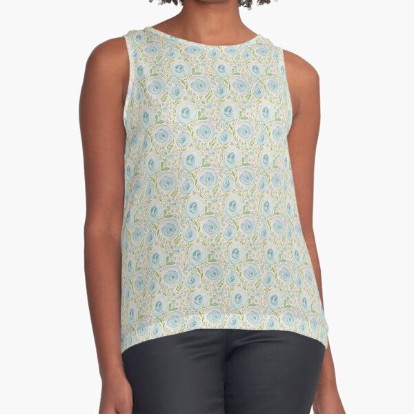 Aperçu de l'œuvre Roses - Bleu et vert atténués créée et vendue par WendyVon.