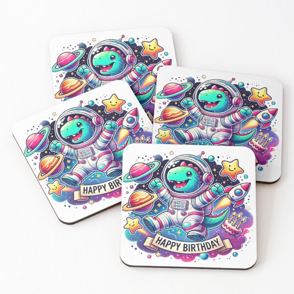 Item preview, Cute Astronaut Dinosaur Space dino Birthday Tee shirt design designed and sold by  Any Mood Designs.