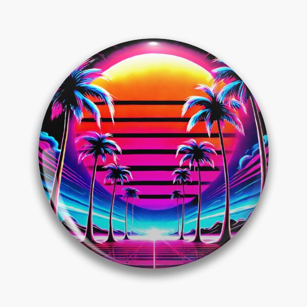 Item preview, Synthwave Neon Sunset – Retro 80s Aesthetic Art designed and sold by JSDESIGN888.