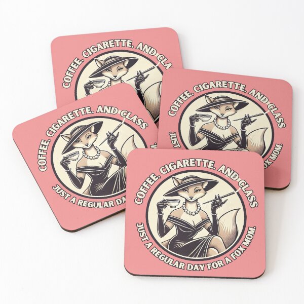 Item preview, Fox mom with coffee cigarette and class mothers day designed and sold by Meandmyshop.