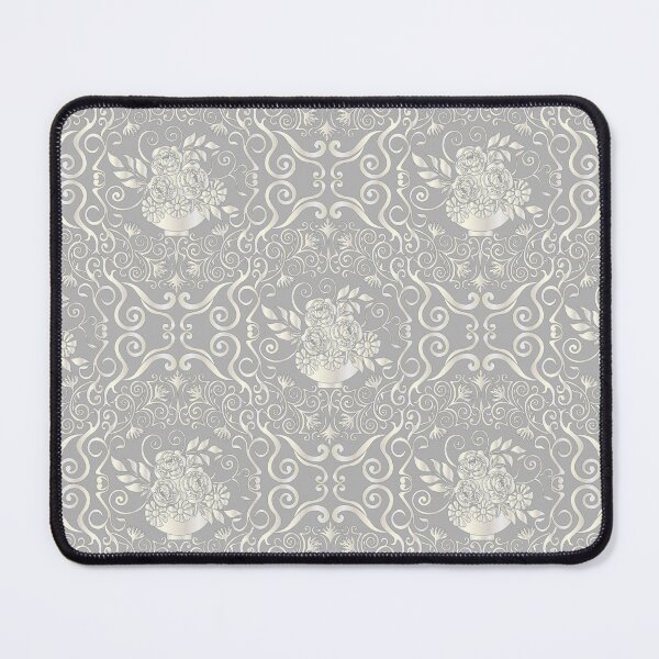 Item preview, Luxury Victorian style, sılver swırl pattern, grey background. Seamless floral pattern-134. designed and sold by Natalya Alexandrou.