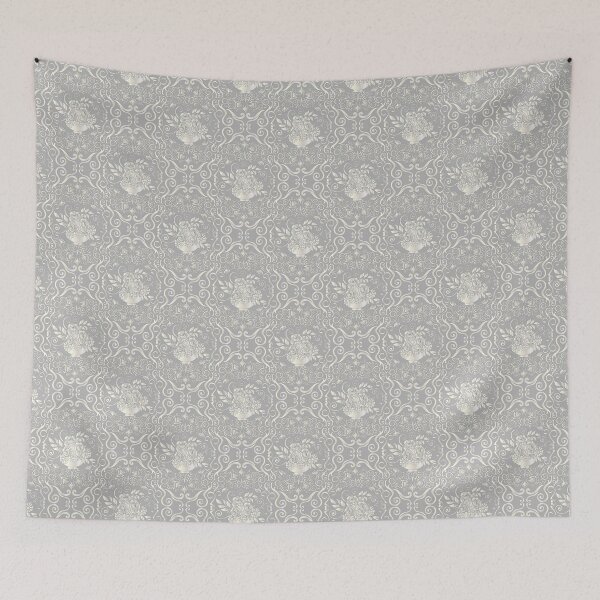 Item preview, Luxury Victorian style, sılver swırl pattern, grey background. Seamless floral pattern-134. designed and sold by Natalya Alexandrou.