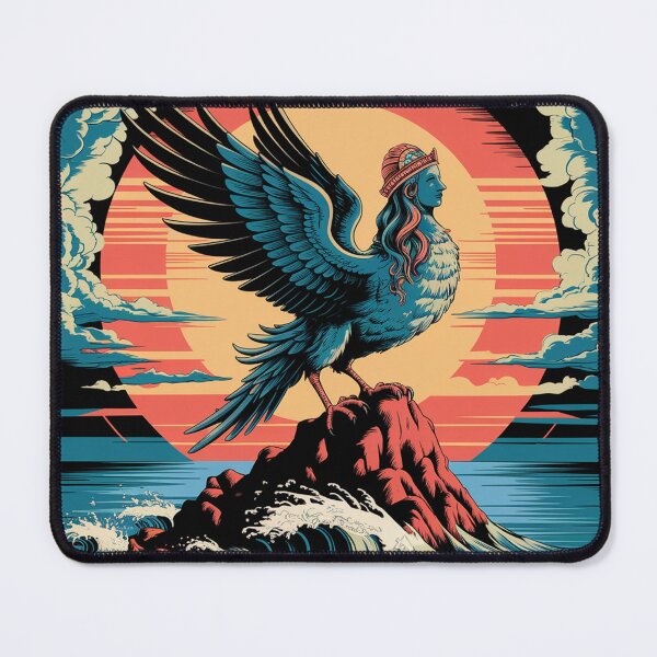 Item preview, A psychedelic illustration of the mythical bird Siren. designed and sold by Lilashakti ⭐️ ⭐️ ⭐️ ⭐️ ⭐️.