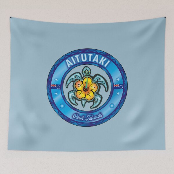 Item preview, Aitutaki Cook Islands sea turtle hibiscus designed and sold by studioss76.