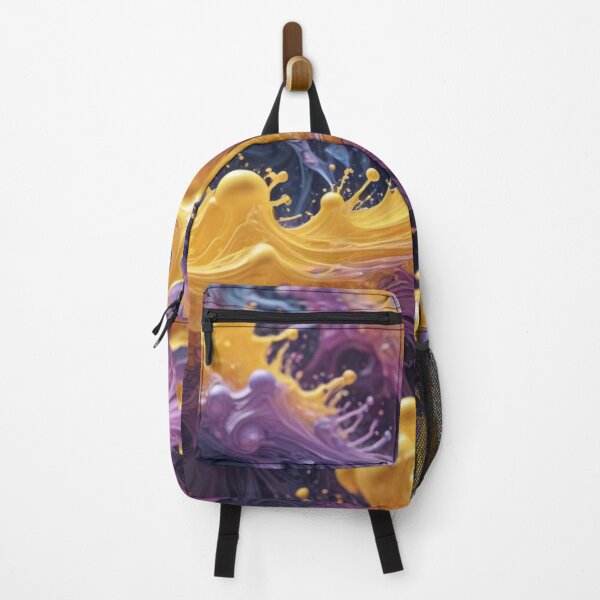 Item preview, Golden and Purple Paint Splash Abstraction designed and sold by Harmonic_Layers.