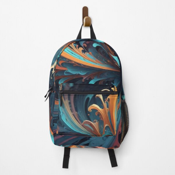 Item preview, Swirling Floral Energy in Teal and Orange designed and sold by Harmonic_Layers.