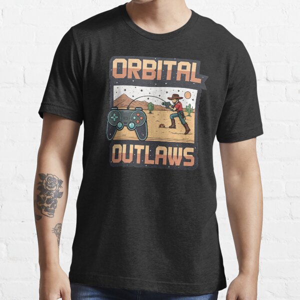 Item preview, Orbital Outlaws - Retro Video Game designed and sold by Lucky Dog Merch.