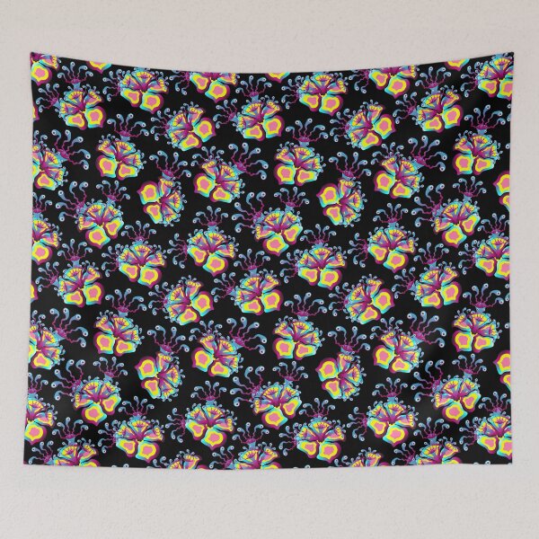 Item preview, Out of this world botanicals, colorful flowers, black background. Seamless floral pattern-135. designed and sold by Natalya Alexandrou.
