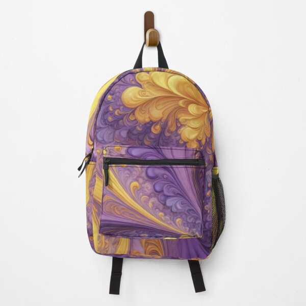 Item preview, Golden and Purple Fluid Swirl Abstraction designed and sold by Harmonic_Layers.