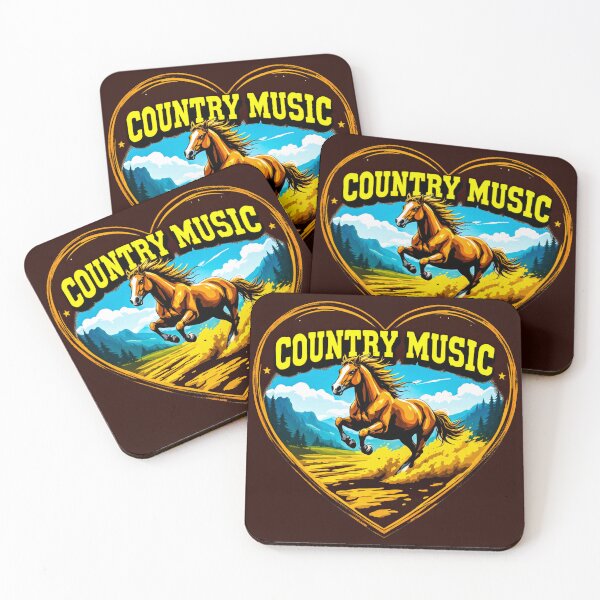 Item preview, I Love Country Music – Galloping Mustang - Country Music Heart designed and sold by SteadyRolling.