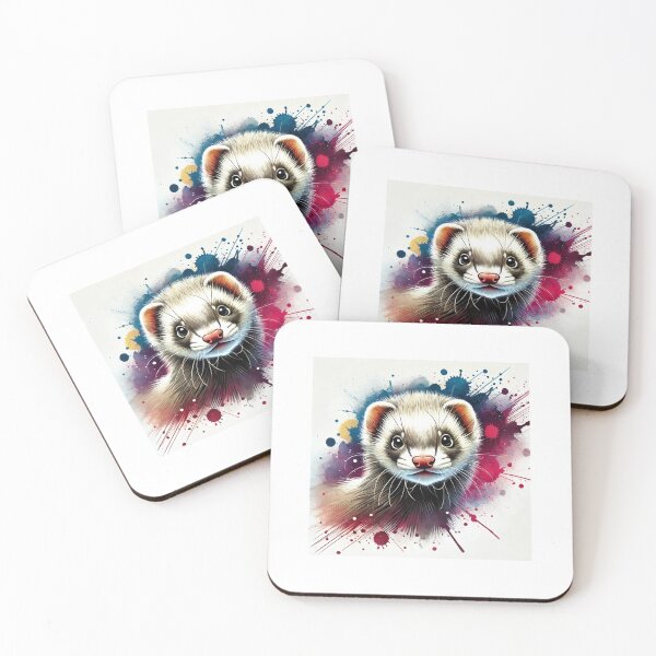 Item preview, Vibrant Ferret Portrait designed and sold by Meowsterpiece23.