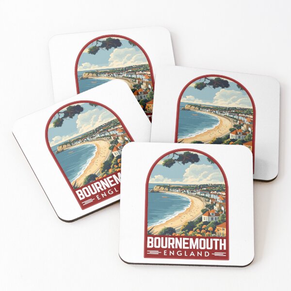 Item preview, Bournemouth in Dorset, England Retro Travel Art Emblem designed and sold by MaateoDesign.