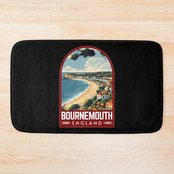 Item preview, Bournemouth in Dorset, England Retro Travel Art Emblem designed and sold by MaateoDesign.