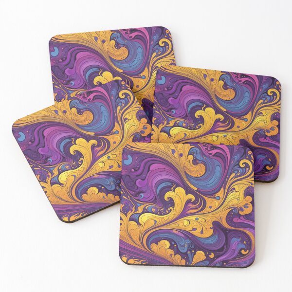 Item preview, Vibrant Golden and Purple Swirling Abstract designed and sold by Harmonic_Layers.